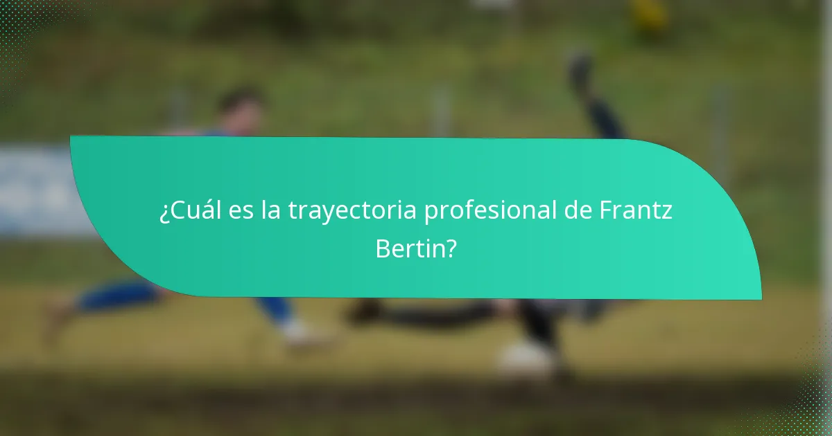 ¿Cuál es la trayectoria profesional de Frantz Bertin?